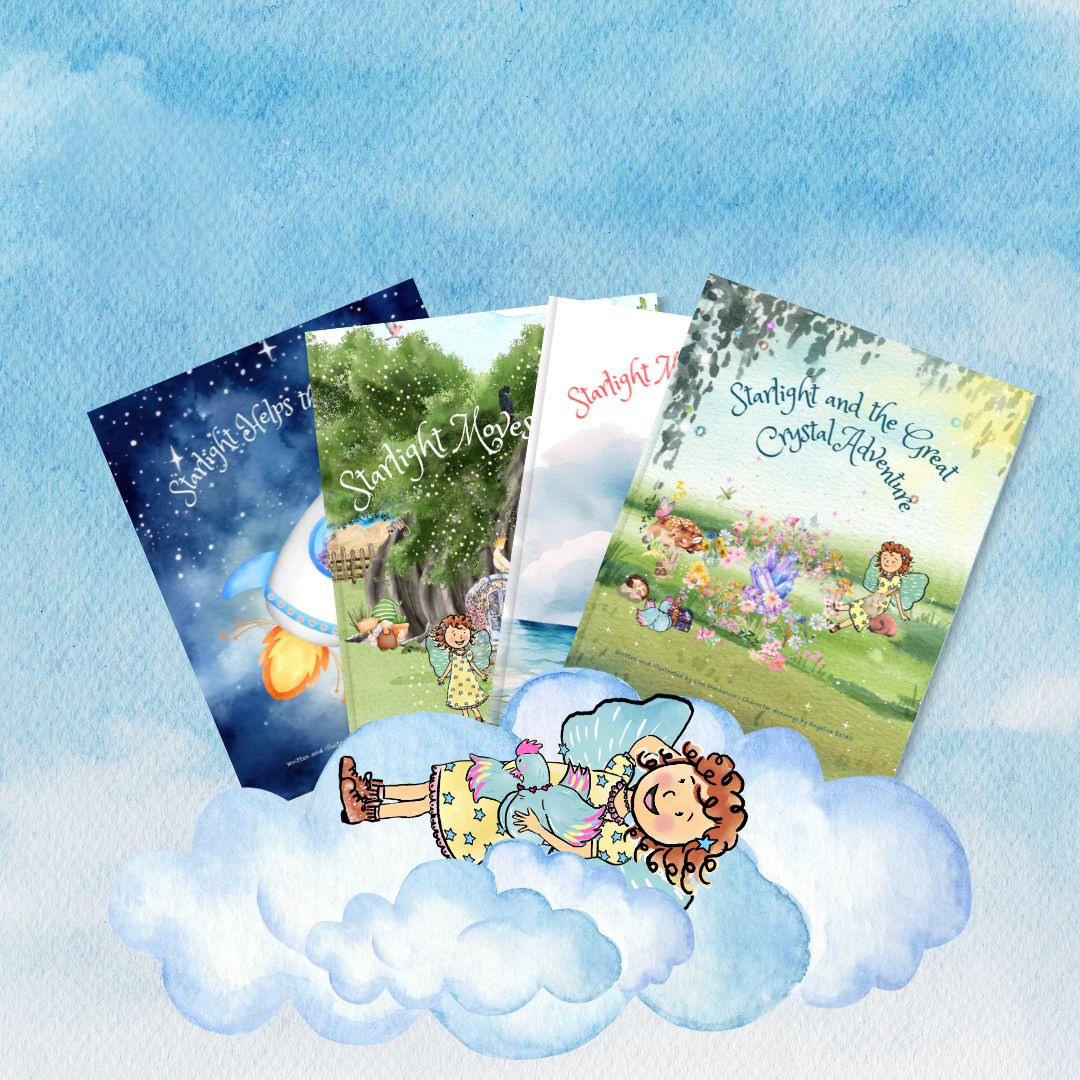 A beautifully illustrated collection of hardcover Stories with Starlight books, perfect for keepsakes, bedtime stories, and young readers.